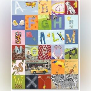 Alphabet Seek canvas wall hanging for nursery, bedroom, classrooms